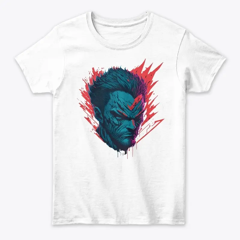 Blue Angry Man Design