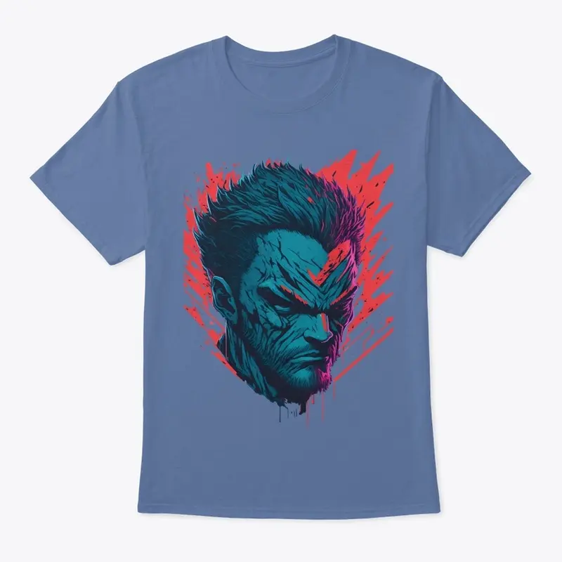 Blue Angry Man Design