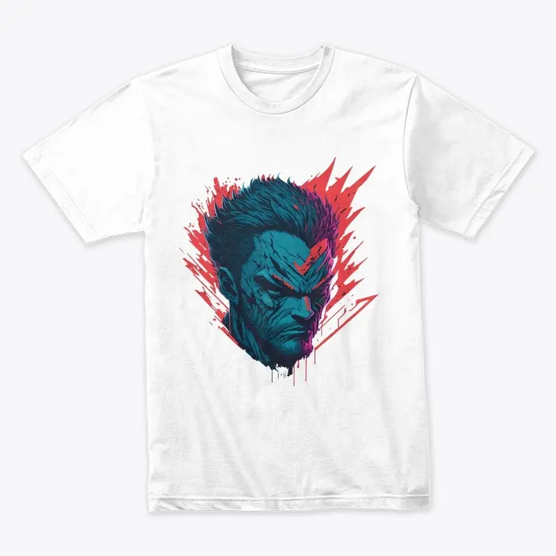 Blue Angry Man Design